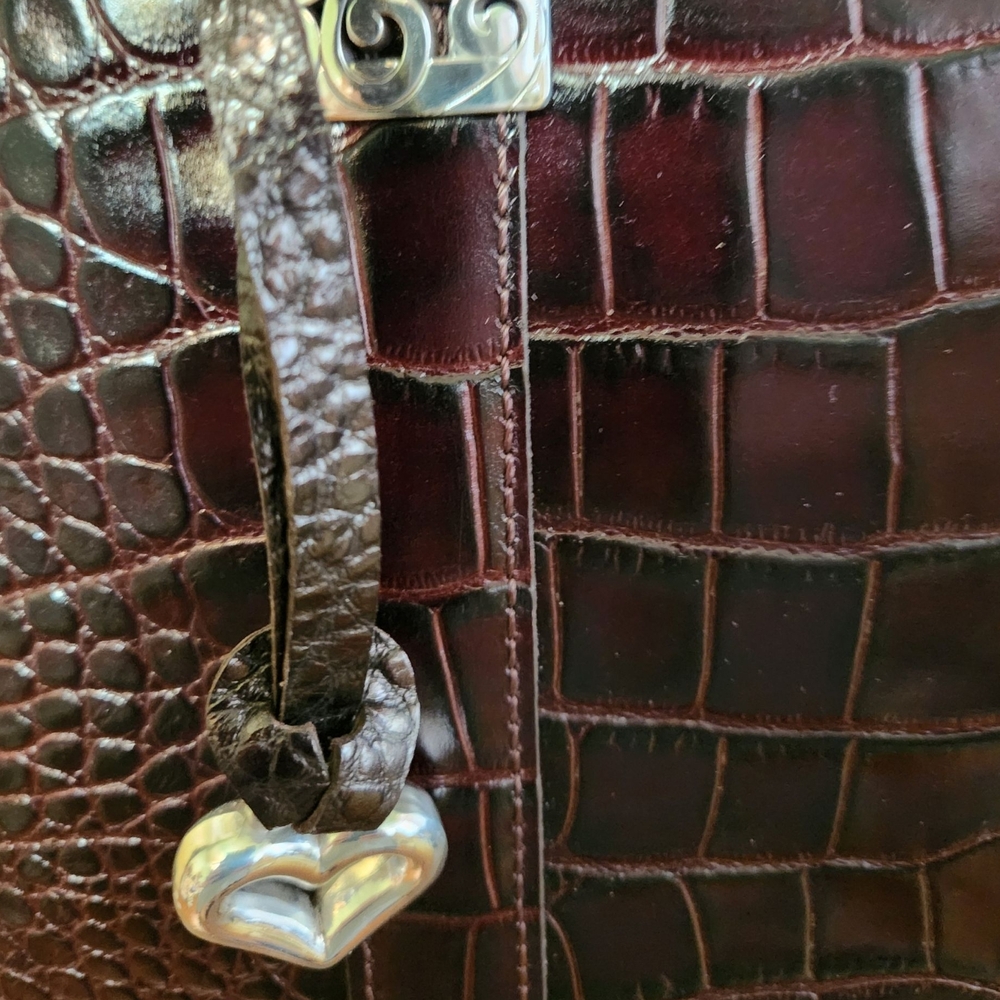 Brighton Dark Brown Croc-Embossed Satchel - Picture 2 of 10